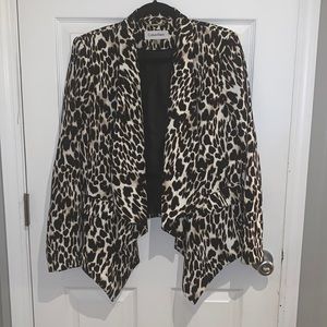 Calvin Klein leopard print draped blazer